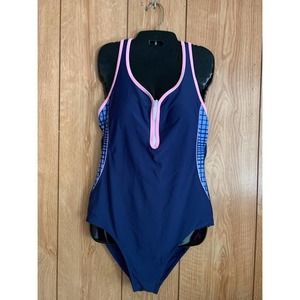 Athletech one piece swimsuit size 16 purple pink